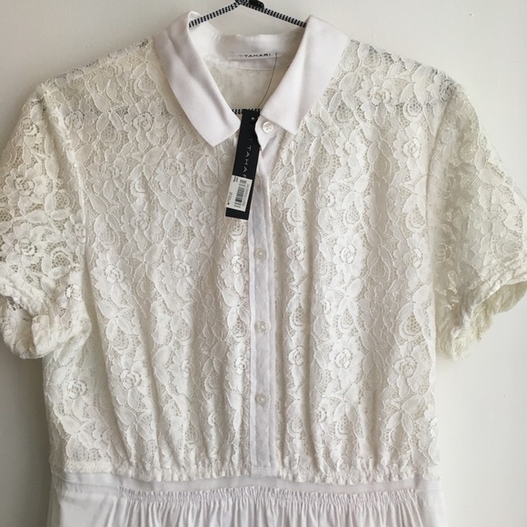 Tahari Lace Shirt Dress with Pockets NWT - Picture 2 of 4